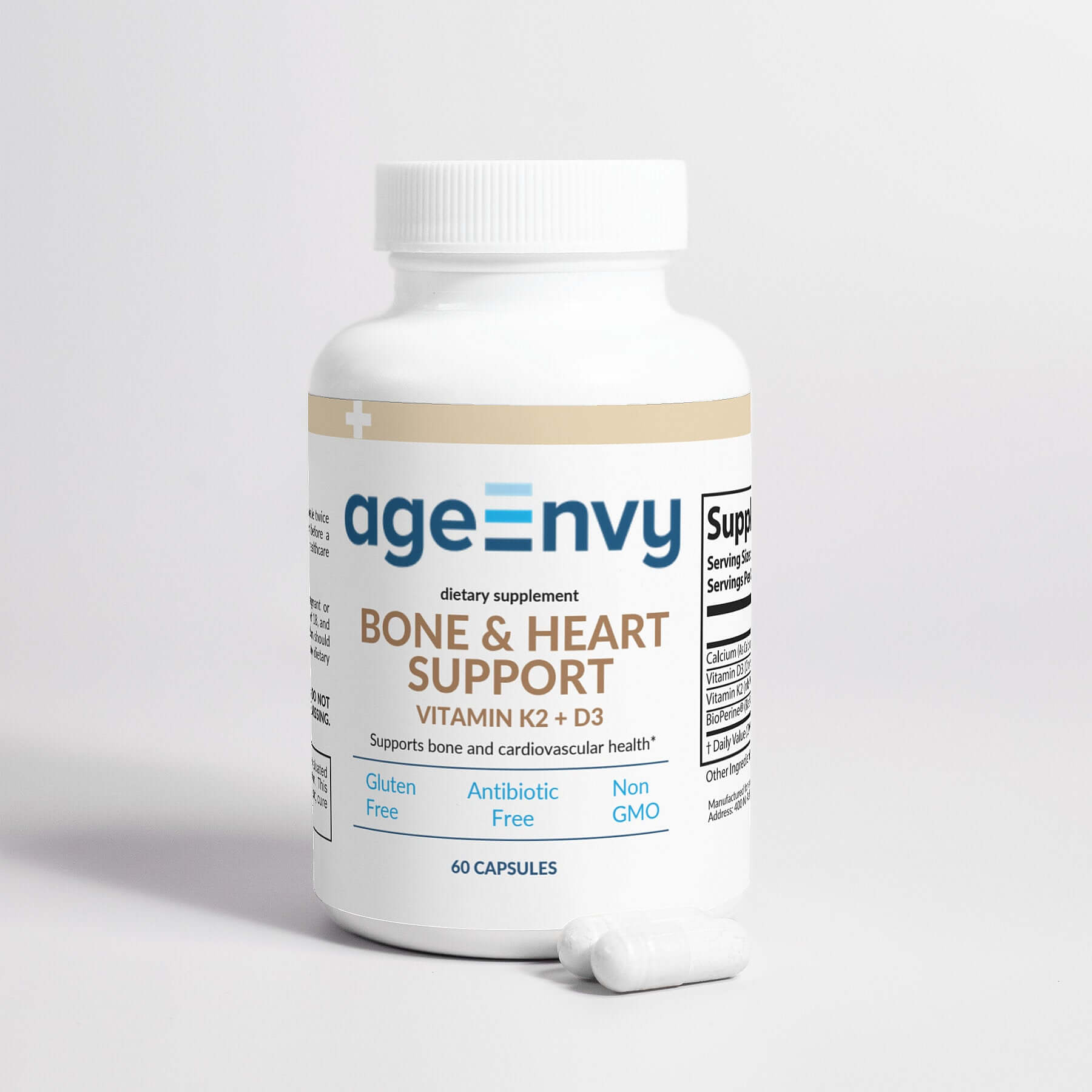 Vitamin K2 + D3 Supplement by AgeEnvy