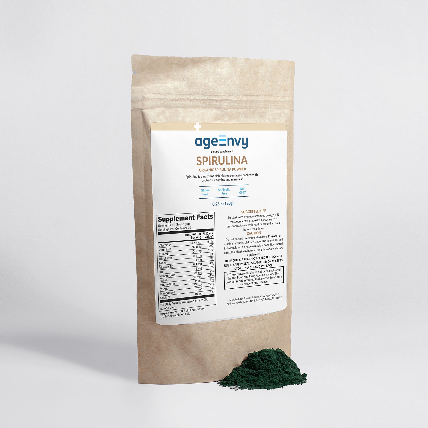 Organic Spirulina Powder by AgeEnvy