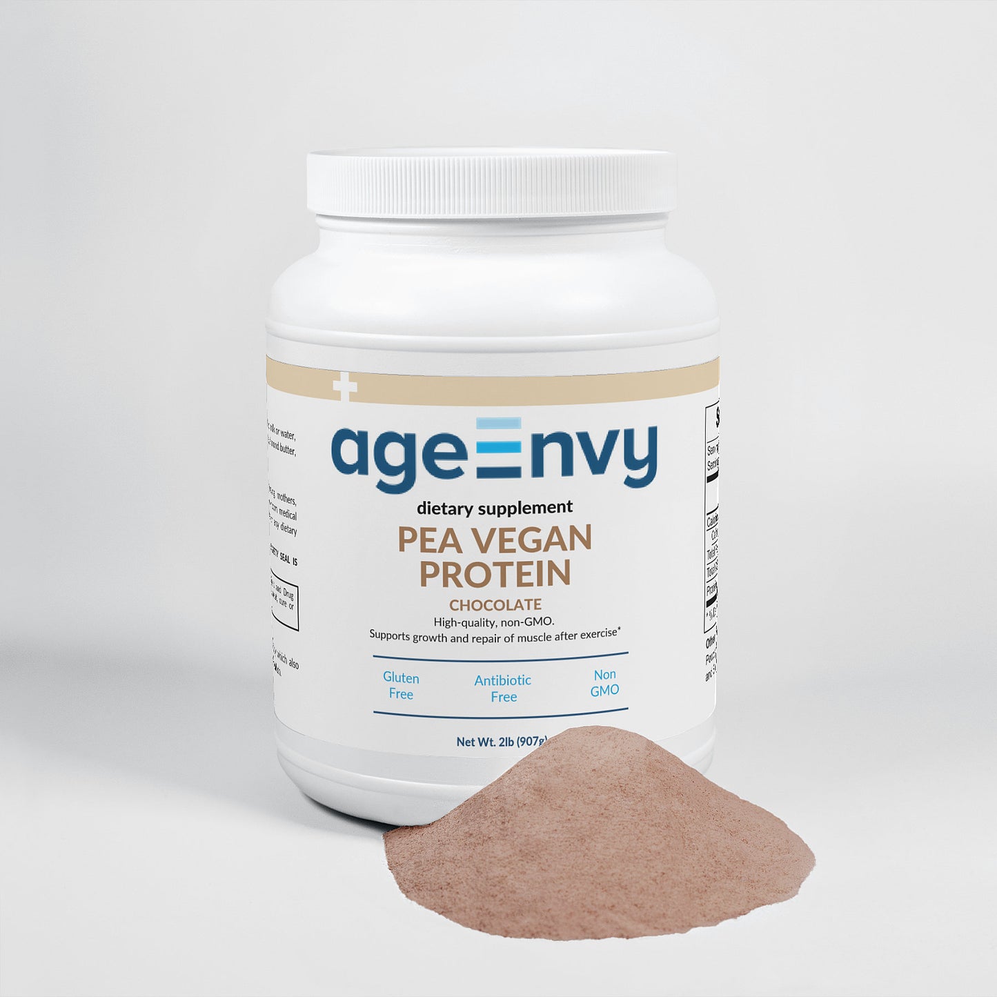 Vegan Pea Protein (Chocolate) 907g (2lbs) by AgeEnvy