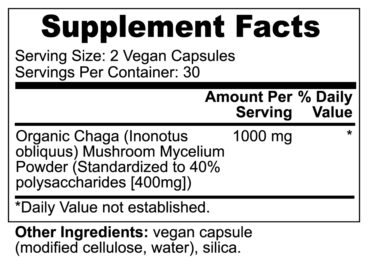 Chaga Mushroom 1000 mg (60 Caps)