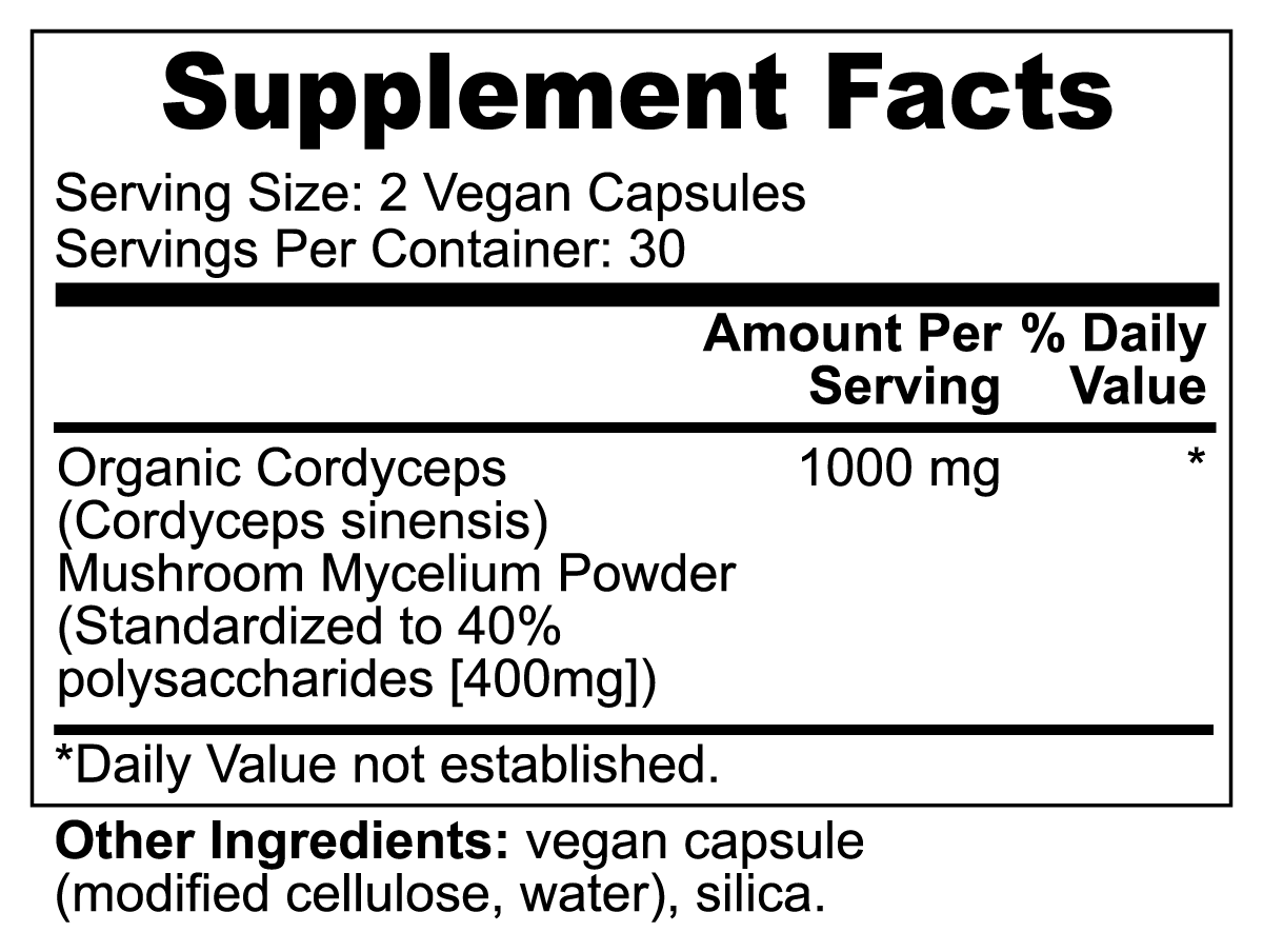 Cordyceps Mushroom 1000 mg 60 Caps by AgeEnvy